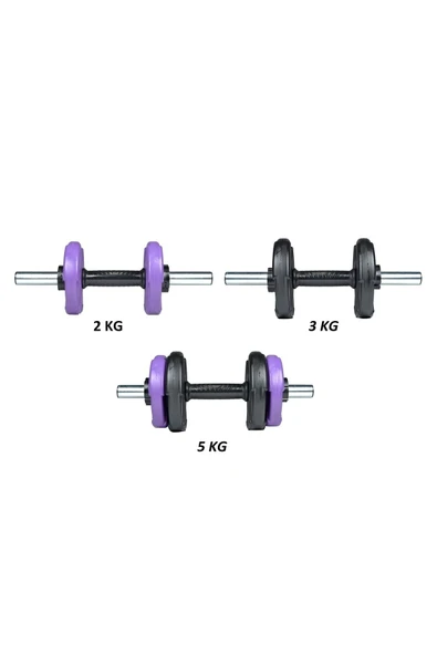 Ecgspor 11 Kg Dambıl Seti Mor Siyah - 3