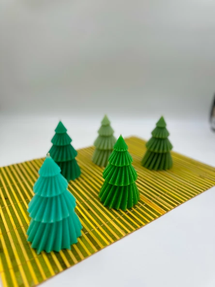 Byr Yılbaşına Özel Çam Ağacı Dekoratif Mum 3D