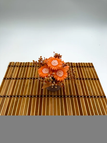 Byr Ayçiçeği Dekoratif Vazolu Mum 3D