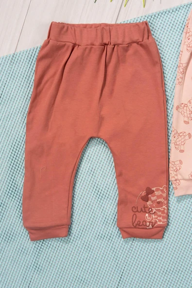 Sevimli Ayıcıklı Tek Alt 2'in1 Kız Gül kurusu & Pembe - Resim 4