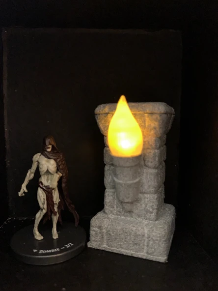 Byr D&D Taş Sütun ve meşale T3374061 3D - 2