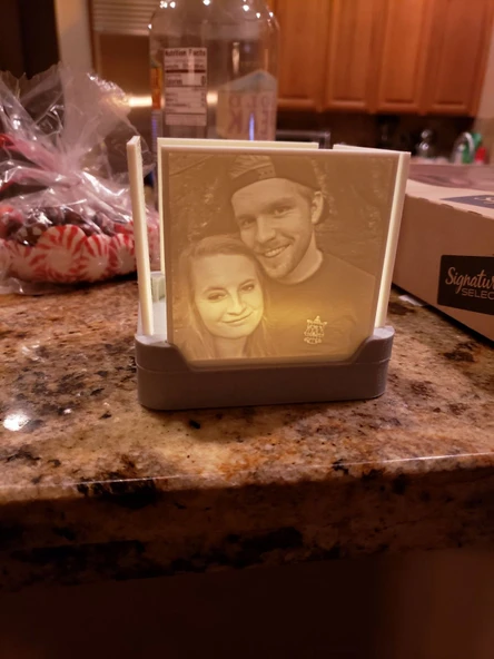 Byr Çay mumu kullanan Dört Fotoğraflı Litofan Tutucu T4808173 3D - 2