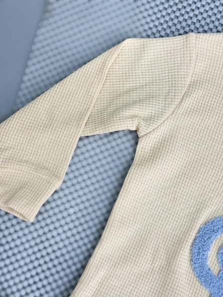 Ayıcık Desenli Erkek Bebek Eşofman Takımı Turkuaz - Resim 6