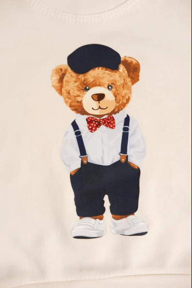 Eller Cepte Ayıcık Eşofman Takımı Lacivert - Resim 3