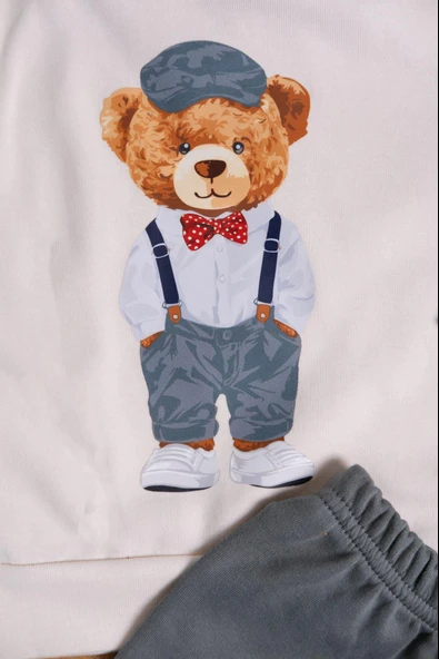 Eller Cepte Ayıcık Eşofman Takımı Haki - Resim 3