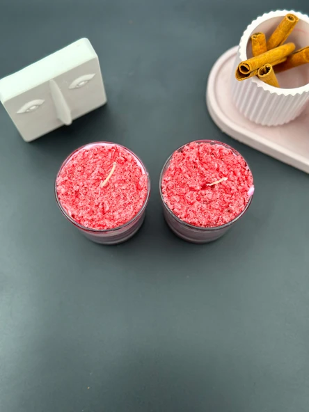 Byr Ahududu Tatlı Konseptli Dekoratif Mum 2'li Set 3D - 2