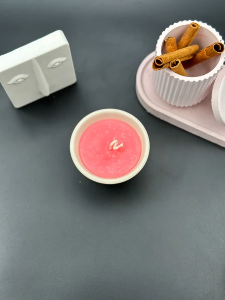 Byr Çilekli Puding Konseptli Dekoratif Mum 3D - 2