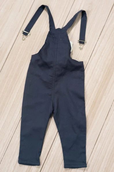 Oyuncak Ayıcık Detaylı Askılı Erkek Bebek Salopet Lacivert - 2