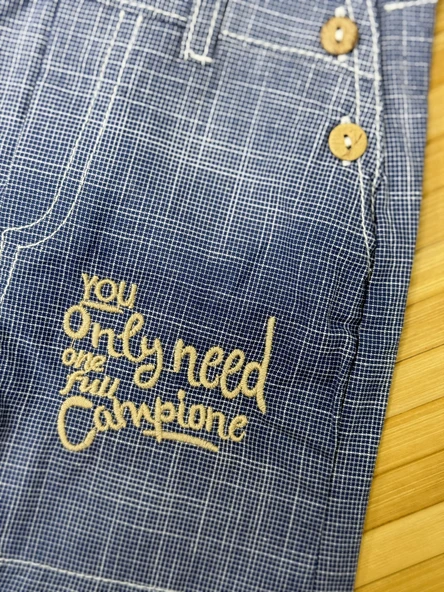 Erkek Bebek Badili Kırçıllı Salopet Takım Mavi - Resim 3