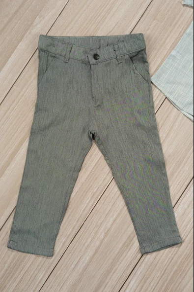 Papyonlu Gömlek ve Pantolonlu Erkek Takımı 2'li Kombin Gri - 6