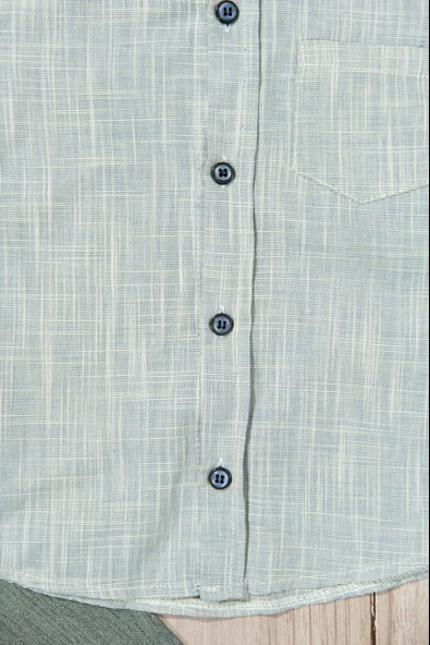 Papyonlu Gömlek ve Pantolonlu Erkek Takımı 2'li Kombin Gri - 5