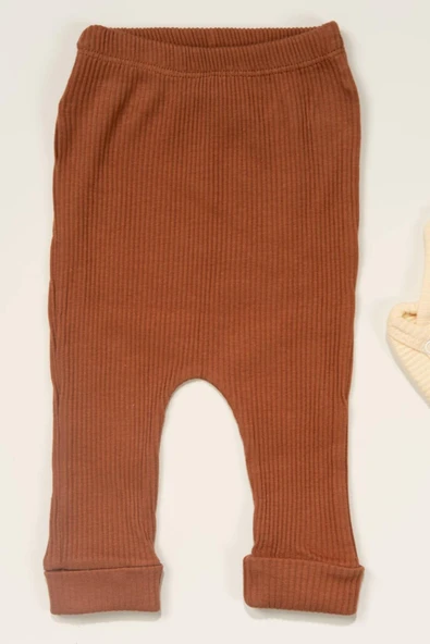 Kalpli Çıtçıtlı 3'lü Kız Bebek Takımı Fırfır Detaylı Krem & kahve - 5