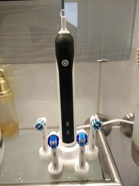 Oral-B pro 750 için yapılmış özel stand Beyaz 2825848