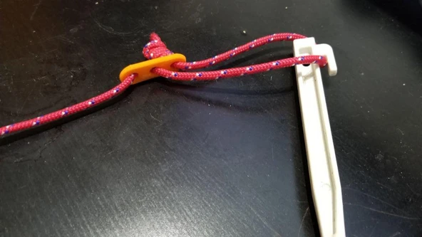 Byr Kamp Çadır Halat Raptiye Guyline Gergi Kilidi 3 Delik Turuncu 4459293 (5 Adet) 3D - 2
