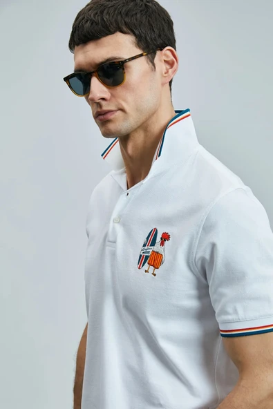 Lufian Sansa Smart Erkek Polo Tişört Beyaz - 2