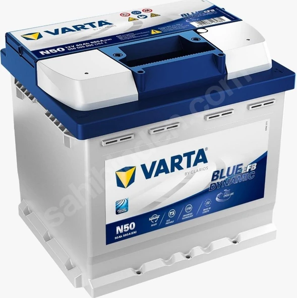 12 V 50 Ah Amper 550A Varta Akü Start-Stop EFB Blue Dynamic N50