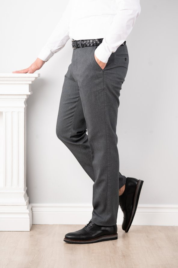 LUCCİO REGULAR FİT KIŞLIK ERKEK GABARDİN PANTOLON - 3