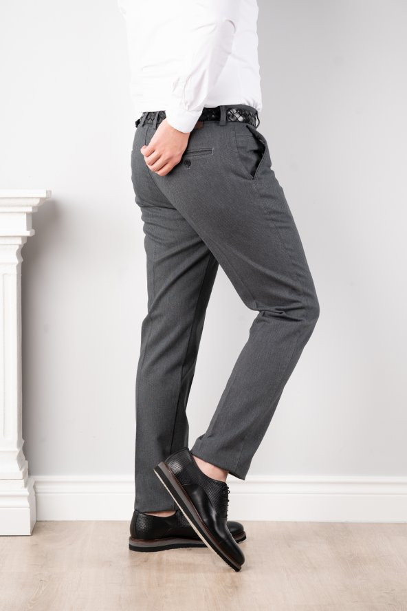 LUCCİO REGULAR FİT KIŞLIK ERKEK GABARDİN PANTOLON - 4