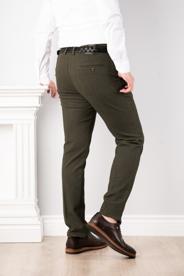 LUCCİO REGULAR FİT KIŞLIK ERKEK GABARDİN PANTOLON - 8