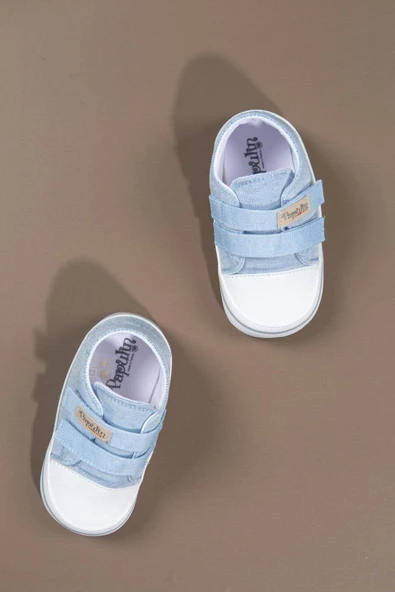 Çift Cırtlı Mavi Kanvas Bebek Spor Ayakkabısı Mavi - 3