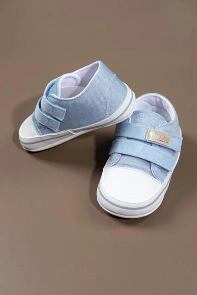 Çift Cırtlı Mavi Kanvas Bebek Spor Ayakkabısı Mavi - 2