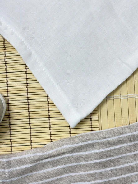 Ayıcık Baskılı Kapüşonlu Müslin Erkek Çizgili Şortlu Yazlık Takım Kahverengi - Resim 4