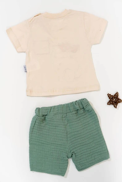 Boy Fil 2'li Erkek Çocuk Şortlu Takım - Yeşil - Resim 4