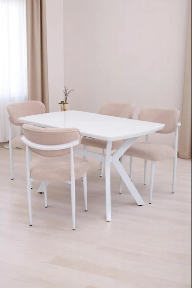 Venedik Polo MDF Lak Panel Açılır Mutfak Masa Sandalye Takımı 80*130cm - 5