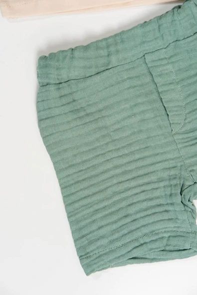 Boy Fil 2'li Erkek Çocuk Şortlu Takım - Yeşil - Resim 7