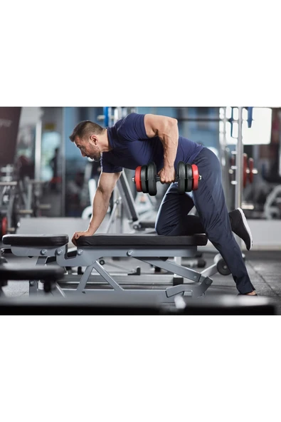Spor 36 Kg Dambıl Seti Kırmızı Siyah - 6