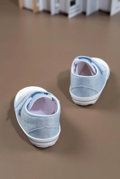 Çift Cırtlı Mavi Kanvas Bebek Spor Ayakkabısı Mavi - 4