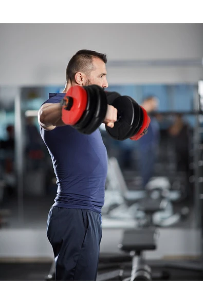 Spor 36 Kg Dambıl Seti Kırmızı Siyah - 7