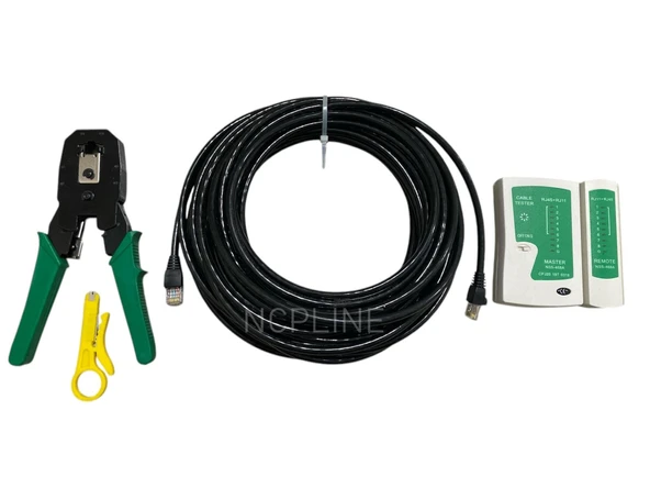 35 Metre Iç Mekan Ev Ofis Modem Pc Için Internet Kablosu Cat 6 Kalın Sağlam+Çakma Sıkma Pensesi