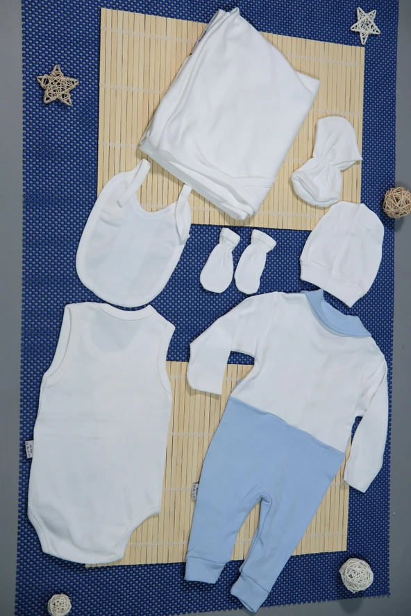 Unisex 7'li Zıbın Çocuk Takımı Mavi - 2