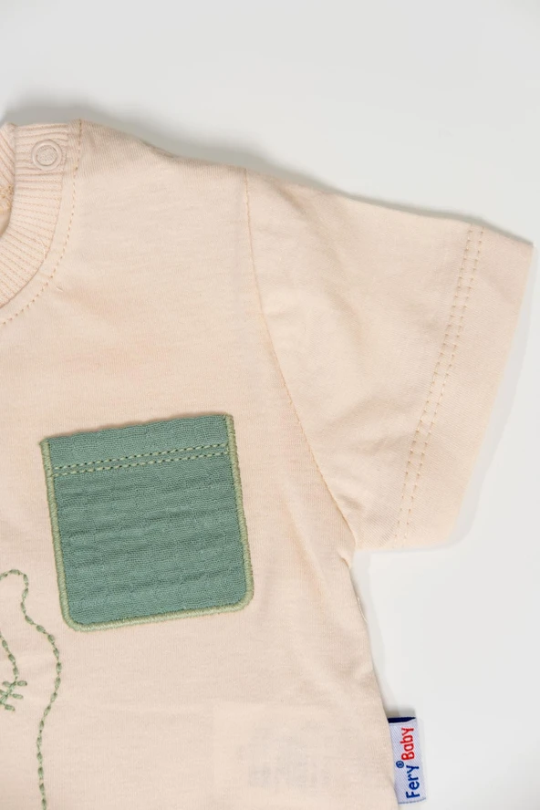 Boy Fil 2'li Erkek Çocuk Şortlu Takım - Yeşil - Resim 6