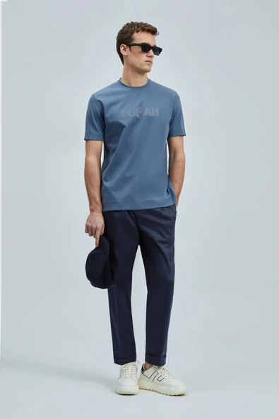 Lufian Thınk Modern Grafik T- Shirt Koyu Mavi 111020240 - 2