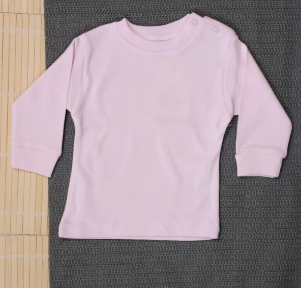 Düz Uzun Kollu Body Pembe - 2