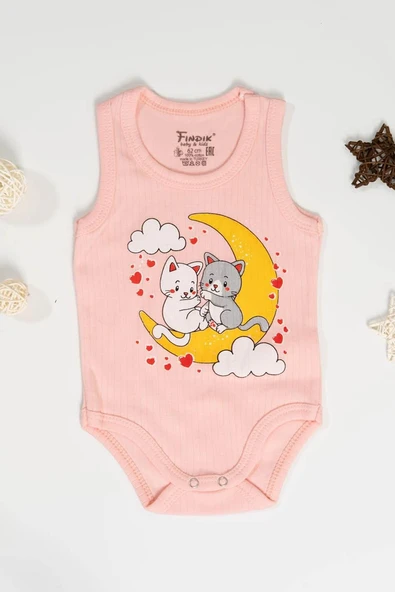 Unisex Pembe Body Çıtçıtlı Bisiklet Yaka Atlet Kol - 2