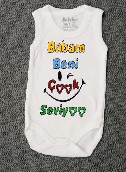 Babam Beni Seviyoo Baskılı Body
