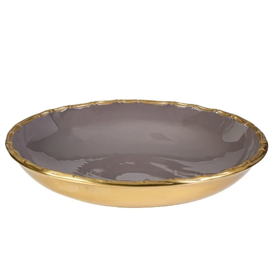GOLD YUVARLAK TABAK 35*35*8 CM