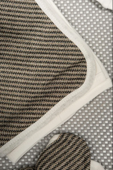 Bej Askılı Pantolon Desenli 7'li Erkek Bebek Yenidoğan Takımı - 5