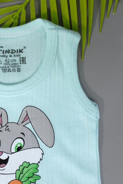 Unisex Mavi Body Çıtçıtlı Bisiklet Yaka Atlet Kol - 3