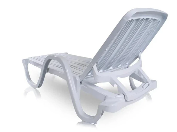 Omnipazar SY-2535 Beyaz Lüks Plaj Havuz Kollu Şezlong - 2