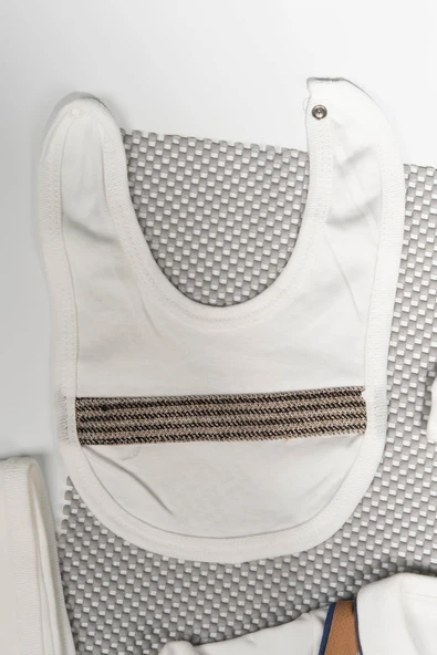 Kahverengi Askılı Pantolon Desenli 7'li Erkek Bebek Yenidoğan Takımı - 6