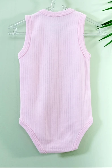 Unisex Tavşanlı Askılı Body Açık Pembe - Resim 4