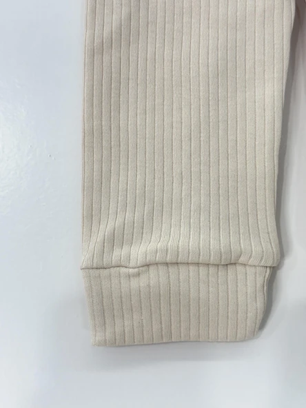 Ayıcık Baskılı Kapüşonlu Erkek Bebek 3'lü Çıtçıtlı Body Takım Açık Kahve - Resim 6