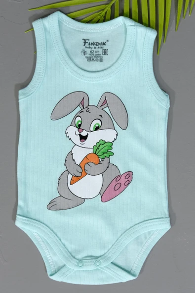 Unisex Mavi Body Çıtçıtlı Bisiklet Yaka Atlet Kol - 2