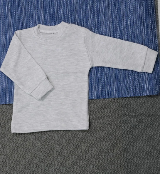 Düz Uzun Kollu Body Gri - 2