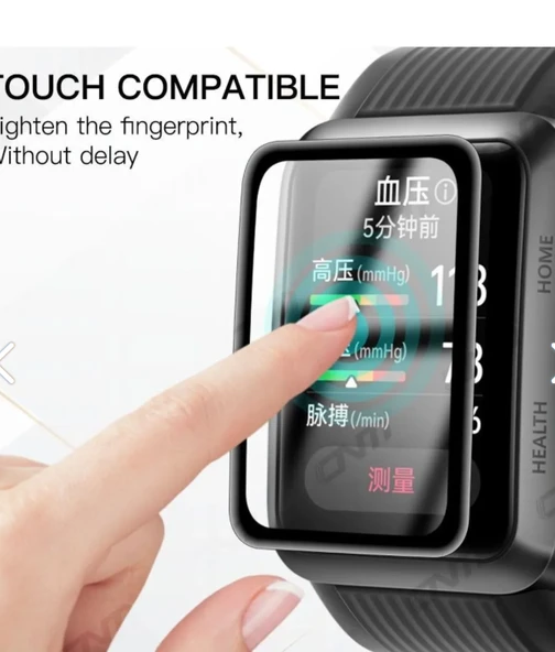 HUAWEI WATCH Fit 3 İle Uyumlu 20D Tam Kapatan Kenarleri Siyah Kırılmaz Nano Cam Ekran Koruyucu - 4