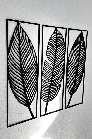 Dekoratif Yaprak Desenli Duvar Tablosu - 3